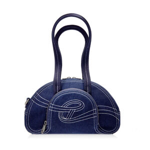 Telfar Small Denim Dumpling Bag - Blue joseline